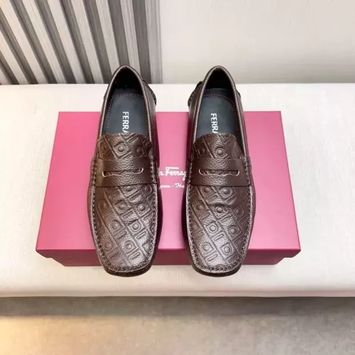 Replica Salvatore Ferragamo Leather Shoes For Men #1330937 $100.00 USD for Wholesale