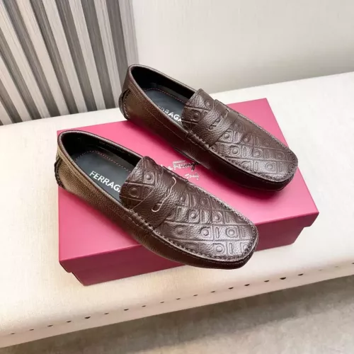 Replica Salvatore Ferragamo Leather Shoes For Men #1330937 $100.00 USD for Wholesale