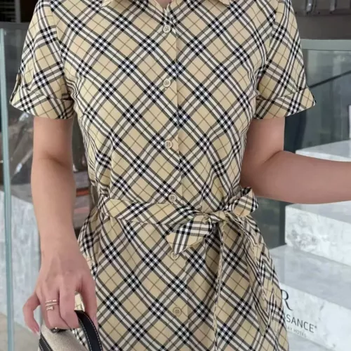 Replica Burberry Dresses Short Sleeved For Women #1335845 $85.00 USD for Wholesale