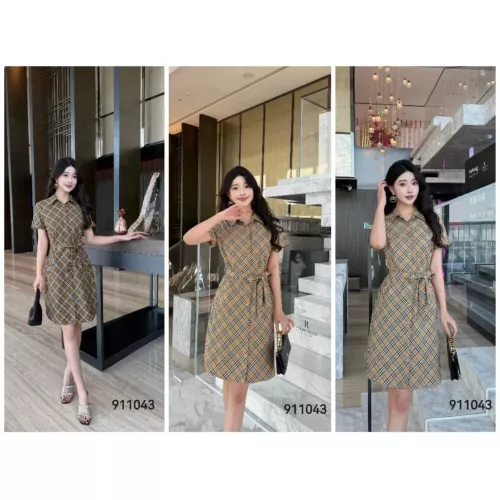 Replica Burberry Dresses Short Sleeved For Women #1335852 $85.00 USD for Wholesale