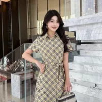 $85.00 USD Burberry Dresses Short Sleeved For Women #1335845