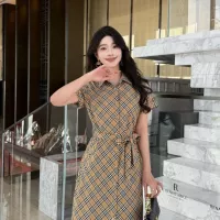$85.00 USD Burberry Dresses Short Sleeved For Women #1335846