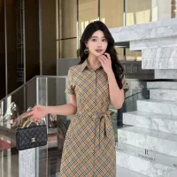 $85.00 USD Burberry Dresses Short Sleeved For Women #1335846