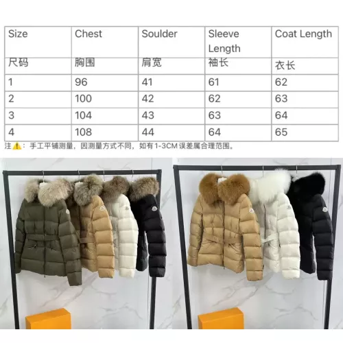 Replica Moncler Down Feather Coat Long Sleeved For Women #1366761 $192.00 USD for Wholesale