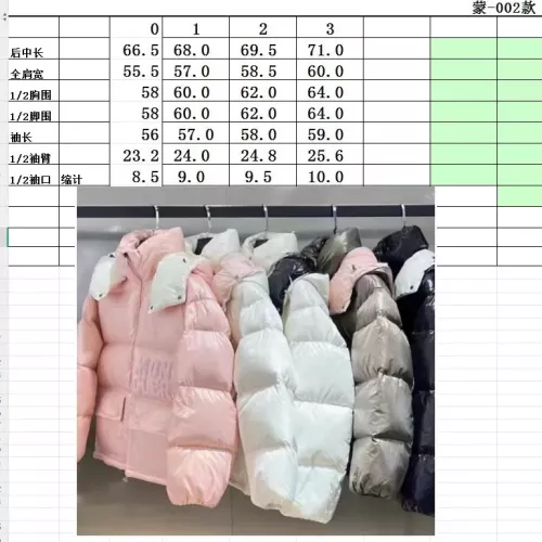 Replica Moncler Down Feather Coat Long Sleeved For Women #1366789 $170.00 USD for Wholesale