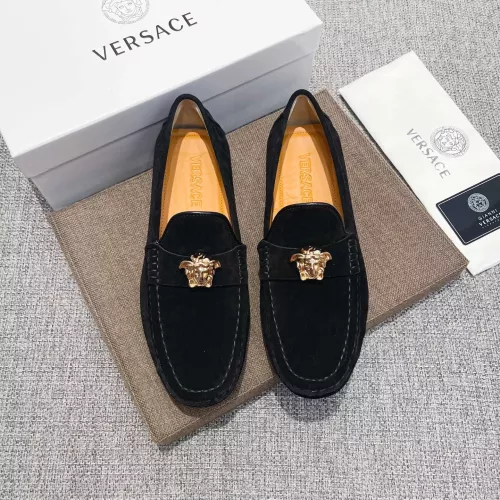 Replica Versace Leather Shoes For Men #1373569 $82.00 USD for Wholesale