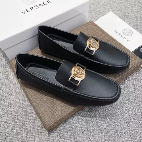 Replica Versace Leather Shoes For Men #1373573 $85.00 USD for Wholesale