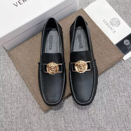 Replica Versace Leather Shoes For Men #1373573 $85.00 USD for Wholesale
