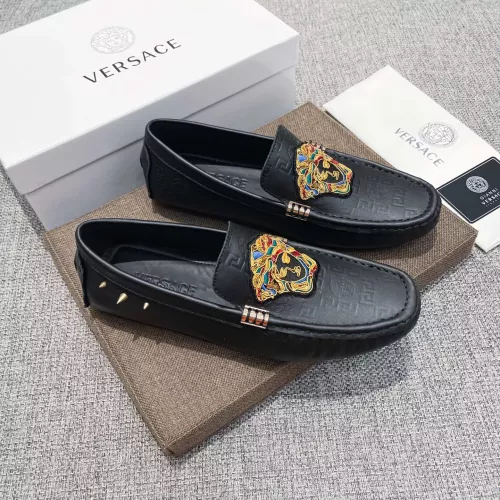 Replica Versace Leather Shoes For Men #1373579 $85.00 USD for Wholesale