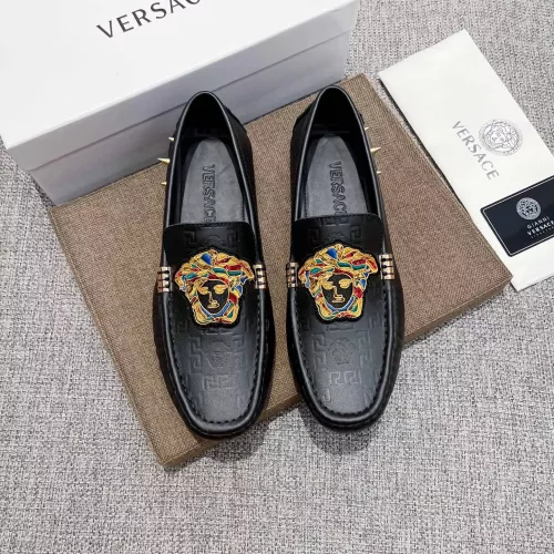 Replica Versace Leather Shoes For Men #1373579 $85.00 USD for Wholesale