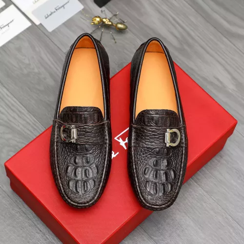 Replica Salvatore Ferragamo Leather Shoes For Men #1380526 $76.00 USD for Wholesale