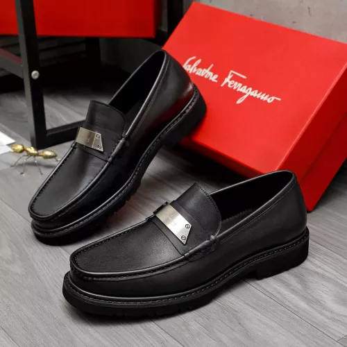 Replica Salvatore Ferragamo Leather Shoes For Men #1380543 $96.00 USD for Wholesale