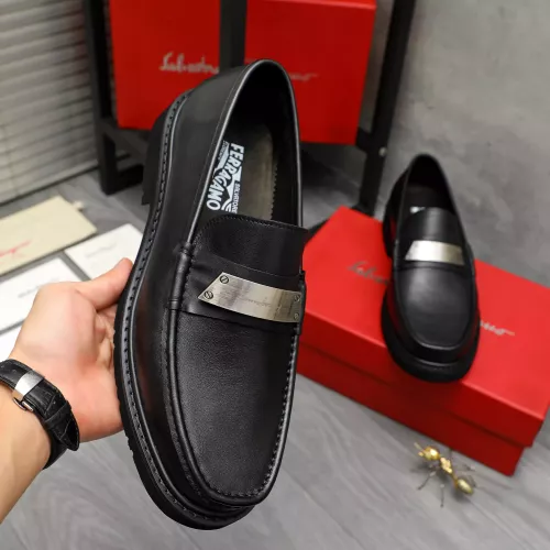 Replica Salvatore Ferragamo Leather Shoes For Men #1380543 $96.00 USD for Wholesale