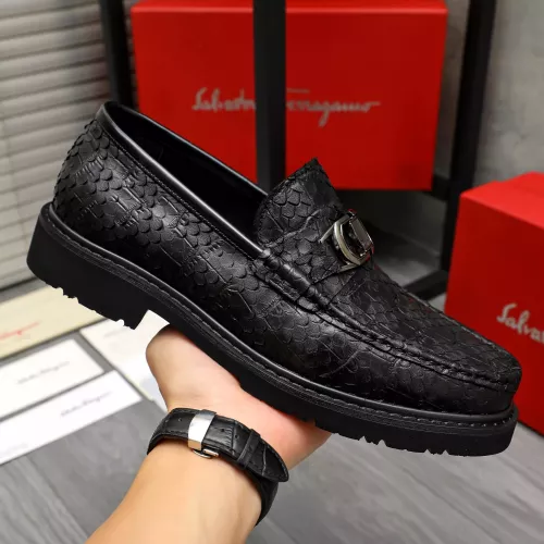 Replica Salvatore Ferragamo Leather Shoes For Men #1380544 $98.00 USD for Wholesale