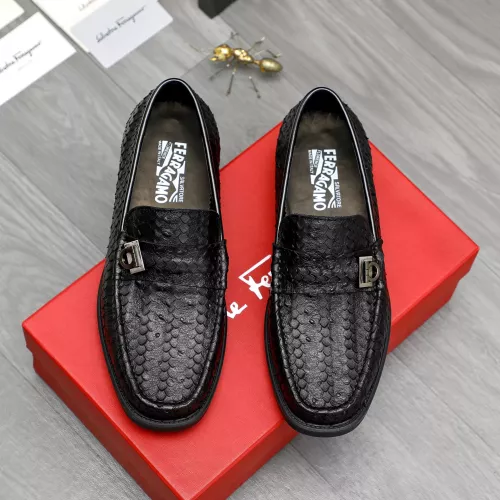 Replica Salvatore Ferragamo Leather Shoes For Men #1380545 $98.00 USD for Wholesale
