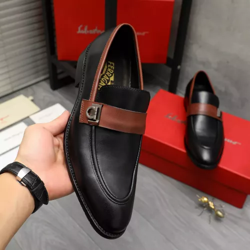 Replica Salvatore Ferragamo Leather Shoes For Men #1380555 $88.00 USD for Wholesale
