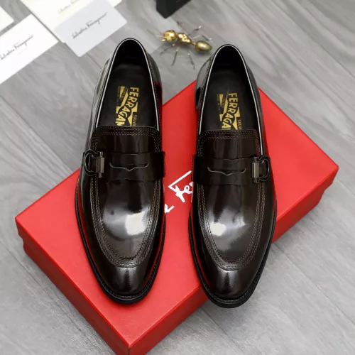 Replica Salvatore Ferragamo Leather Shoes For Men #1380565 $88.00 USD for Wholesale