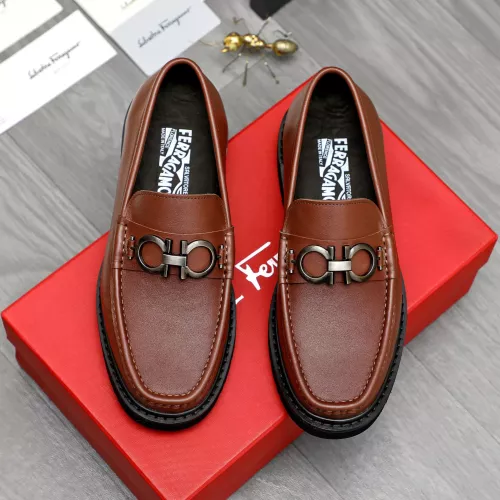 Replica Salvatore Ferragamo Leather Shoes For Men #1380570 $96.00 USD for Wholesale