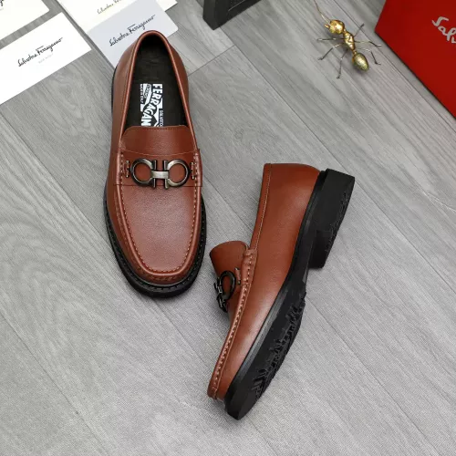 Replica Salvatore Ferragamo Leather Shoes For Men #1380570 $96.00 USD for Wholesale