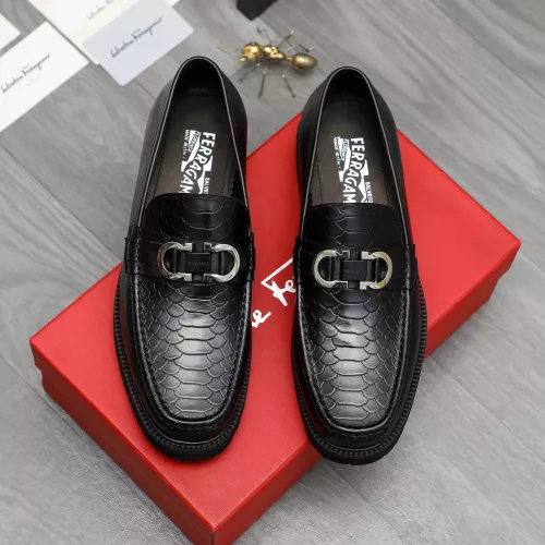Replica Salvatore Ferragamo Leather Shoes For Men #1380594 $100.00 USD for Wholesale