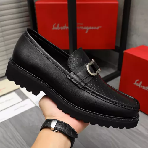 Replica Salvatore Ferragamo Leather Shoes For Men #1380594 $100.00 USD for Wholesale