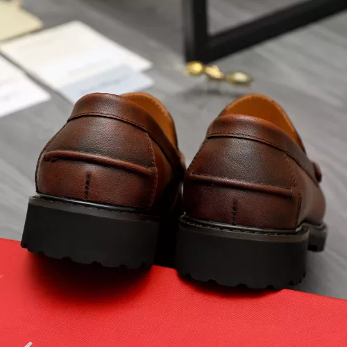 Replica Salvatore Ferragamo Leather Shoes For Men #1380640 $85.00 USD for Wholesale