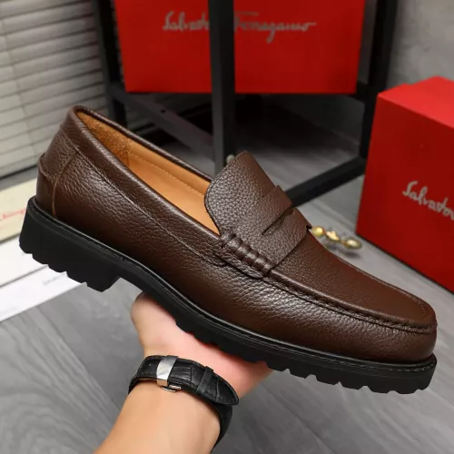 Replica Salvatore Ferragamo Leather Shoes For Men #1380641 $85.00 USD for Wholesale