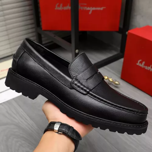 Replica Salvatore Ferragamo Leather Shoes For Men #1380642 $85.00 USD for Wholesale