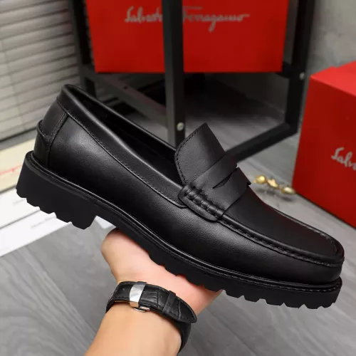 Replica Salvatore Ferragamo Leather Shoes For Men #1380649 $85.00 USD for Wholesale