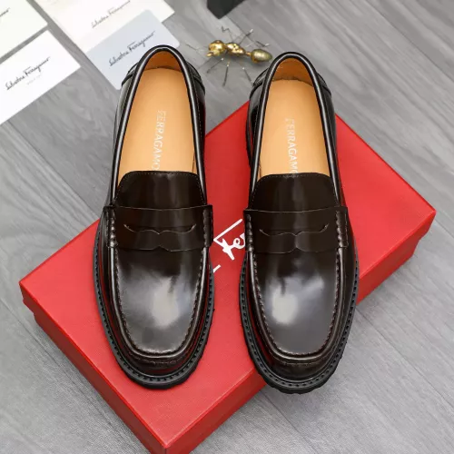 Replica Salvatore Ferragamo Leather Shoes For Men #1380653 $85.00 USD for Wholesale