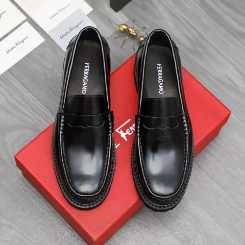 Replica Salvatore Ferragamo Leather Shoes For Men #1380654 $85.00 USD for Wholesale