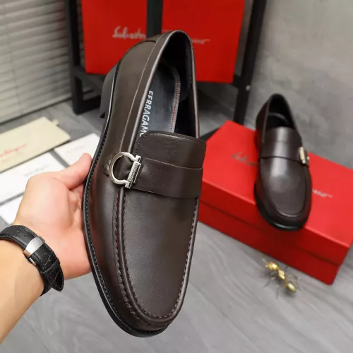 Replica Salvatore Ferragamo Leather Shoes For Men #1380660 $85.00 USD for Wholesale