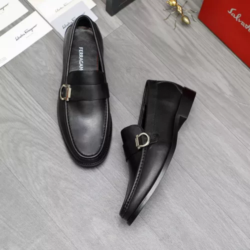 Replica Salvatore Ferragamo Leather Shoes For Men #1380661 $85.00 USD for Wholesale