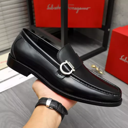 Replica Salvatore Ferragamo Leather Shoes For Men #1380663 $85.00 USD for Wholesale