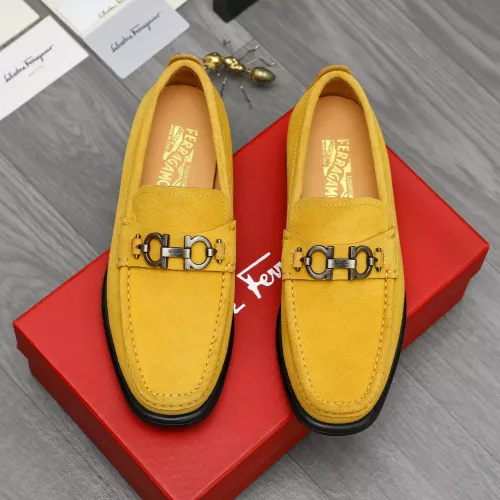 Replica Salvatore Ferragamo Leather Shoes For Men #1380670 $82.00 USD for Wholesale