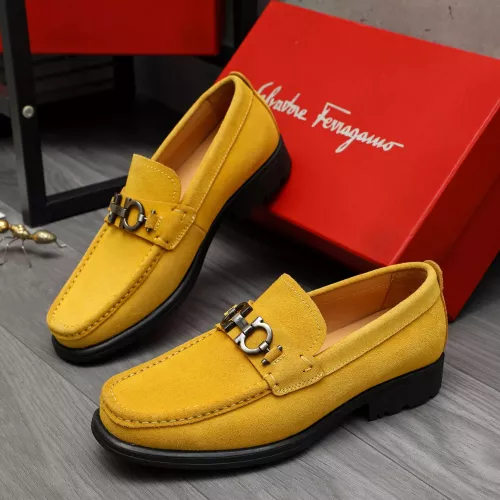 Replica Salvatore Ferragamo Leather Shoes For Men #1380670 $82.00 USD for Wholesale