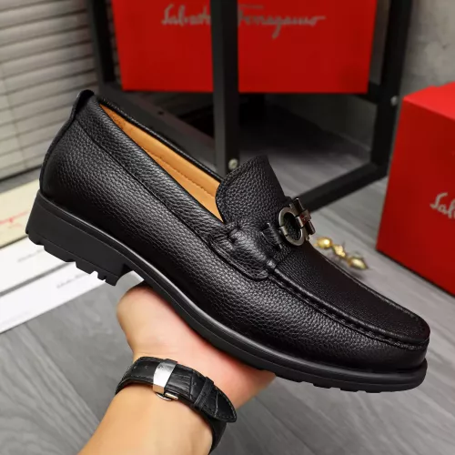 Replica Salvatore Ferragamo Leather Shoes For Men #1380682 $85.00 USD for Wholesale