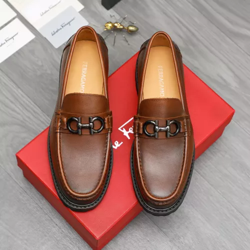 Replica Salvatore Ferragamo Leather Shoes For Men #1380721 $85.00 USD for Wholesale