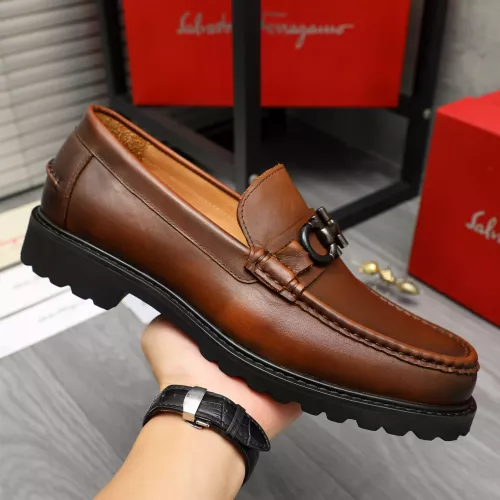 Replica Salvatore Ferragamo Leather Shoes For Men #1380721 $85.00 USD for Wholesale