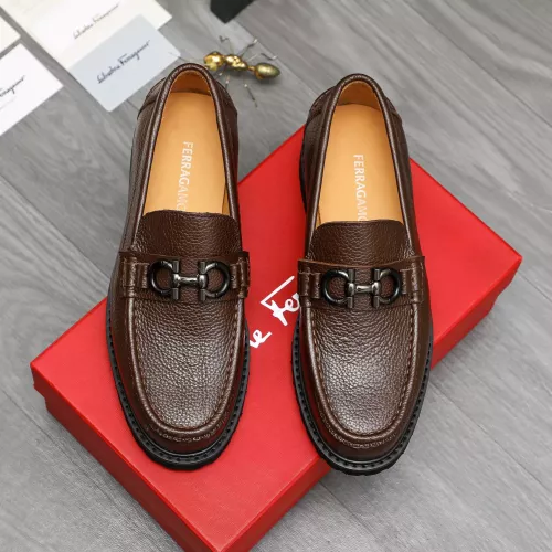 Replica Salvatore Ferragamo Leather Shoes For Men #1380722 $85.00 USD for Wholesale