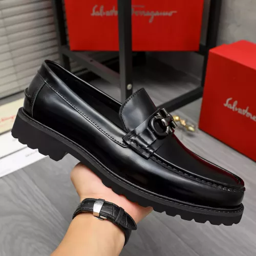 Replica Salvatore Ferragamo Leather Shoes For Men #1380727 $85.00 USD for Wholesale