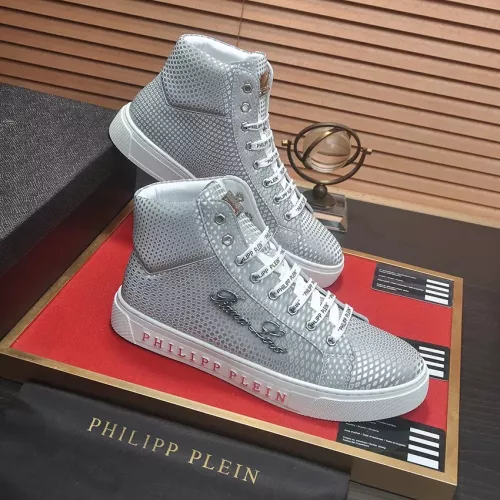 Replica Philipp Plein PP High Tops Shoes For Men #1381446 $88.00 USD for Wholesale