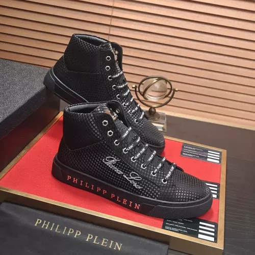Replica Philipp Plein PP High Tops Shoes For Men #1381447 $88.00 USD for Wholesale
