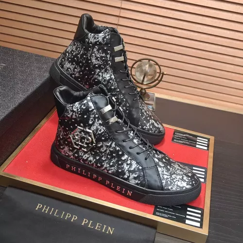 Replica Philipp Plein PP High Tops Shoes For Men #1381453 $92.00 USD for Wholesale