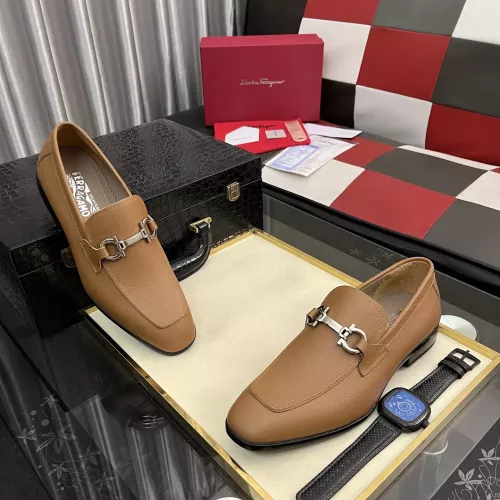 Replica Salvatore Ferragamo Leather Shoes For Men #1381466 $108.00 USD for Wholesale
