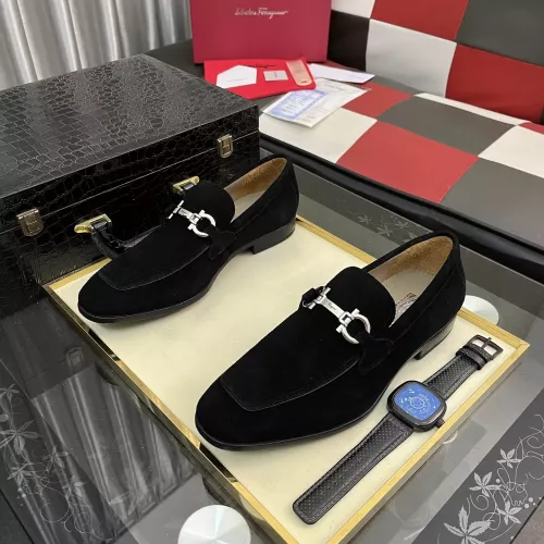Replica Salvatore Ferragamo Leather Shoes For Men #1381470 $108.00 USD for Wholesale