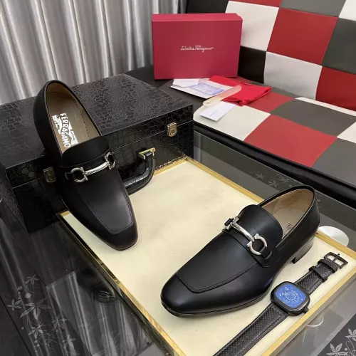 Replica Salvatore Ferragamo Leather Shoes For Men #1381473 $108.00 USD for Wholesale