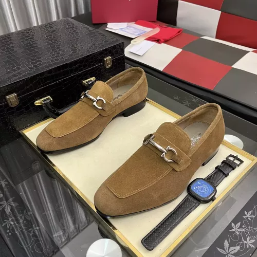 Replica Salvatore Ferragamo Leather Shoes For Men #1381481 $108.00 USD for Wholesale