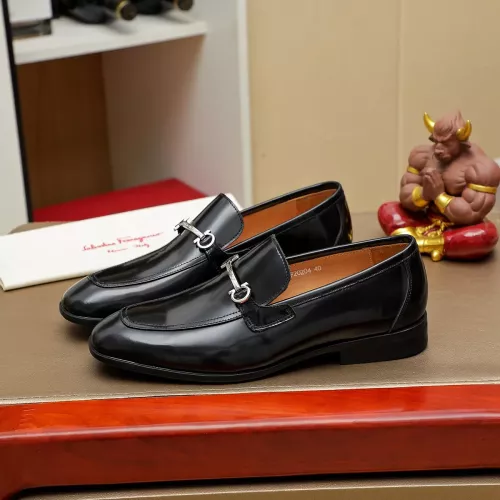 Replica Salvatore Ferragamo Leather Shoes For Men #1381489 $88.00 USD for Wholesale