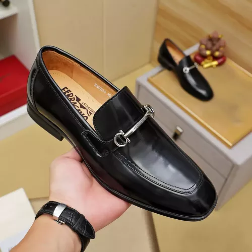 Replica Salvatore Ferragamo Leather Shoes For Men #1381489 $88.00 USD for Wholesale